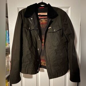 Iron & Resin Scout Jacket - Halley Stevenson Waxed Canvas, Dark Olive